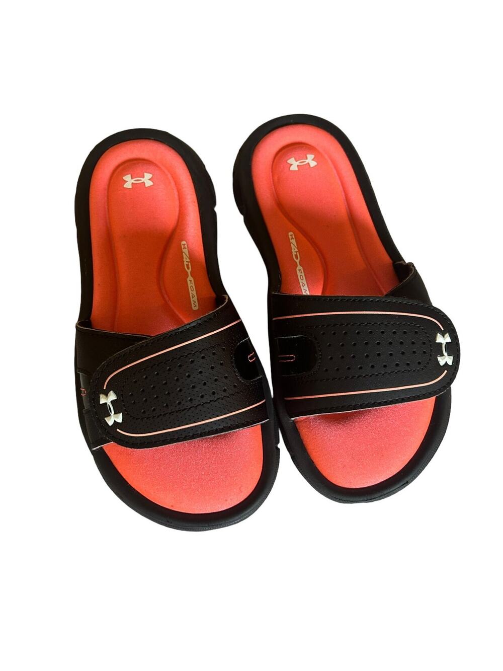 Under Armour Pink Black Cushion Sandals size 13